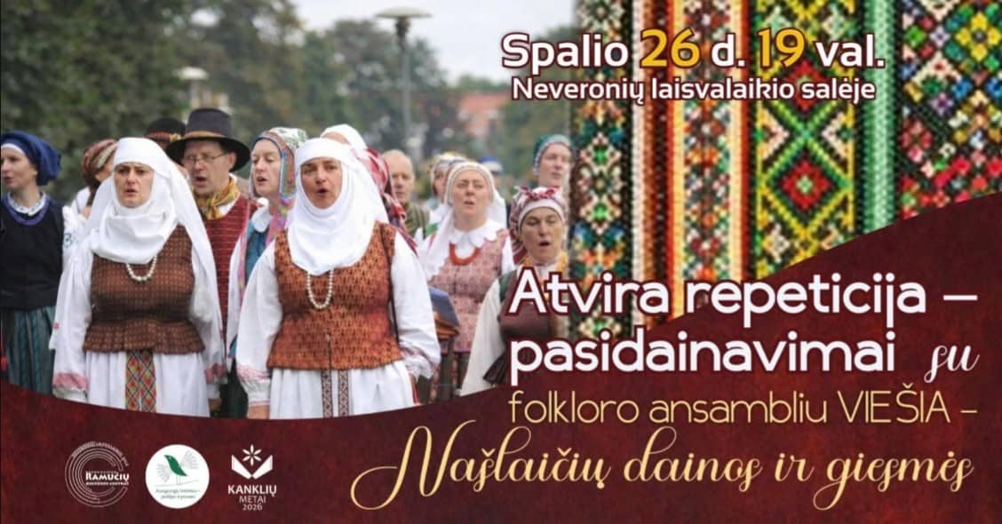 Atklāta mēģinājums - sadziedāšanās ar folkloras ansambli „Viešia” - „Bāreņu dziesmas un dziesmu dziedājumi”