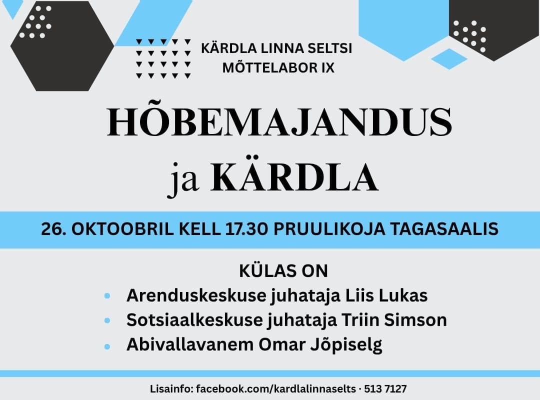 Kärdla Linna Seltsi mõttelabor “Hõbemajandus ja Kärdla”