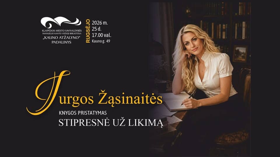 Jurgos Žąsinaitės romano „Stipresnė už likimą” pristatymas