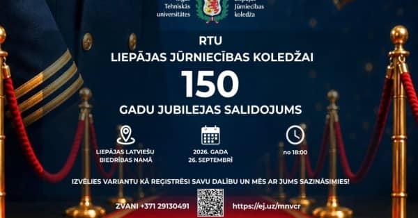 RTU Liepājas Jūrniecības koledžai 150 gadu jubilejas salidojums