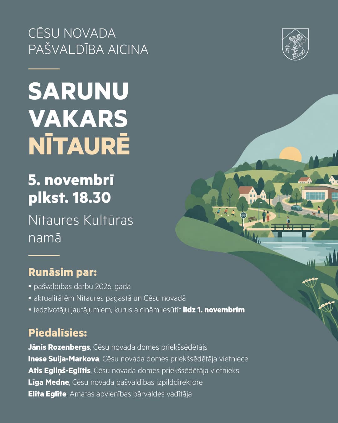Pašvaldības vadības sarunu vakars ar iedzīvotājiem Nītaurē