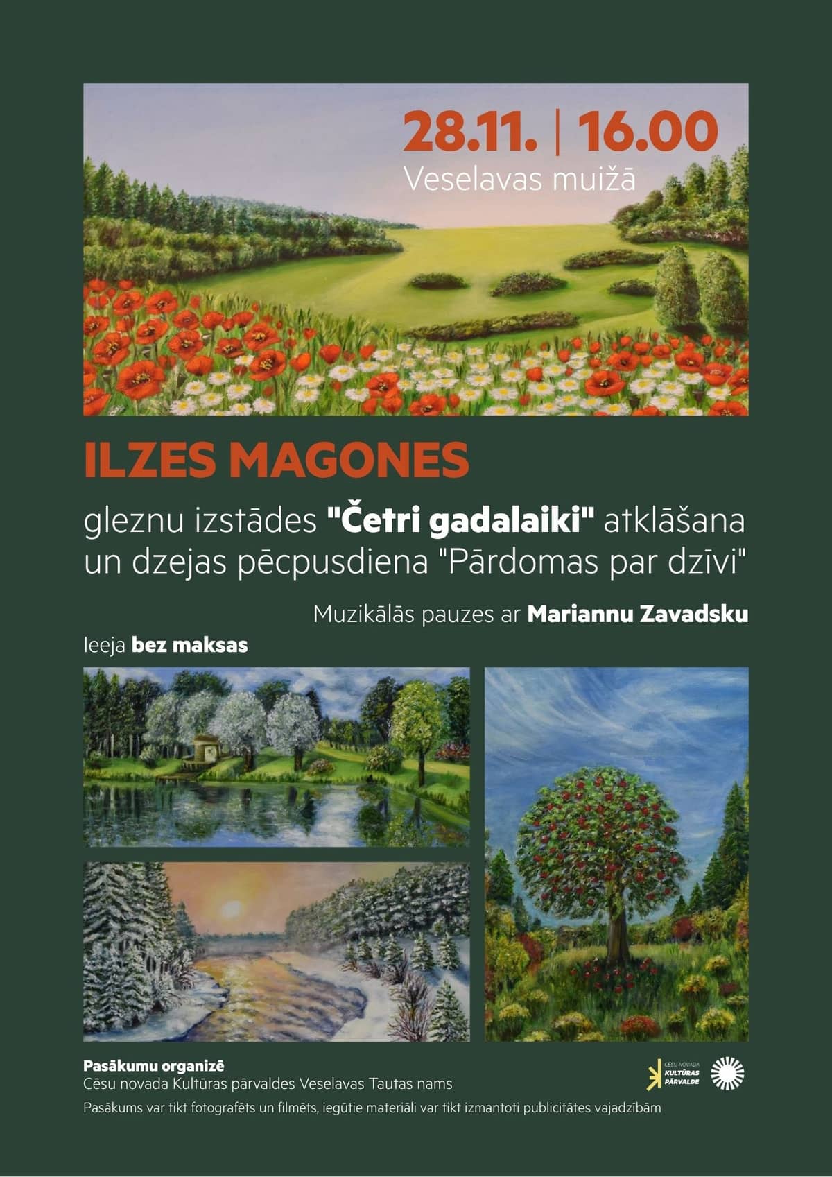 Ilzes Magones gleznu izstādes "Četri gadalaiki" atklāšana
