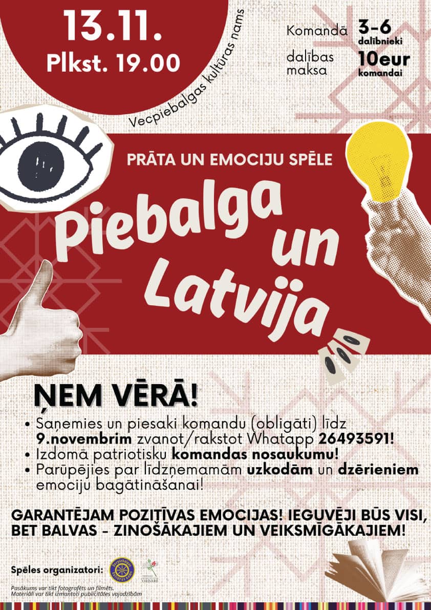 Prāta un emociju spēle "Piebalga un Latvija"