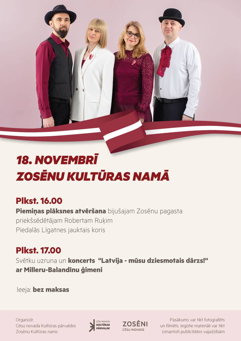 Plāksnes atklāšana un koncerts ar Milleru-Balandīnu ģimeni