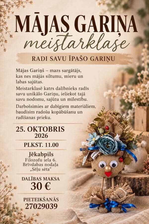 Mājas Gariņa meistarklase "Sēļu sētā"