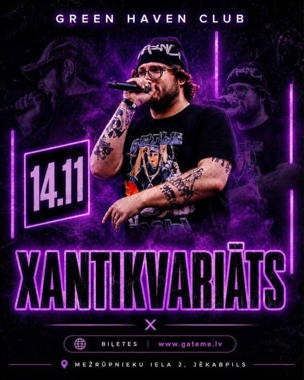 NAKTSKLUBĀ GREEN HAVEN UZ SKATUVES XANTIKVARIĀTS