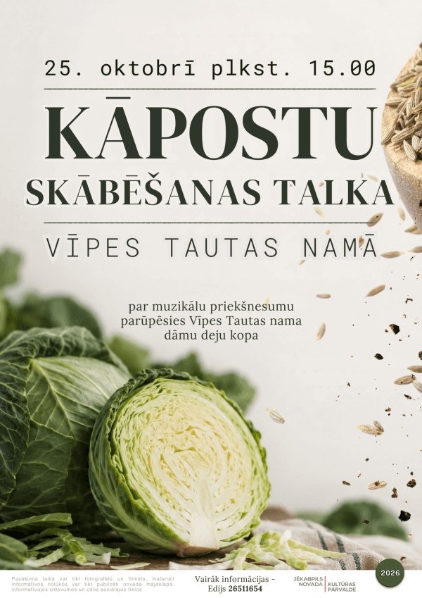 Kāpostu skābēšanas talka Vīpes Tautas namā