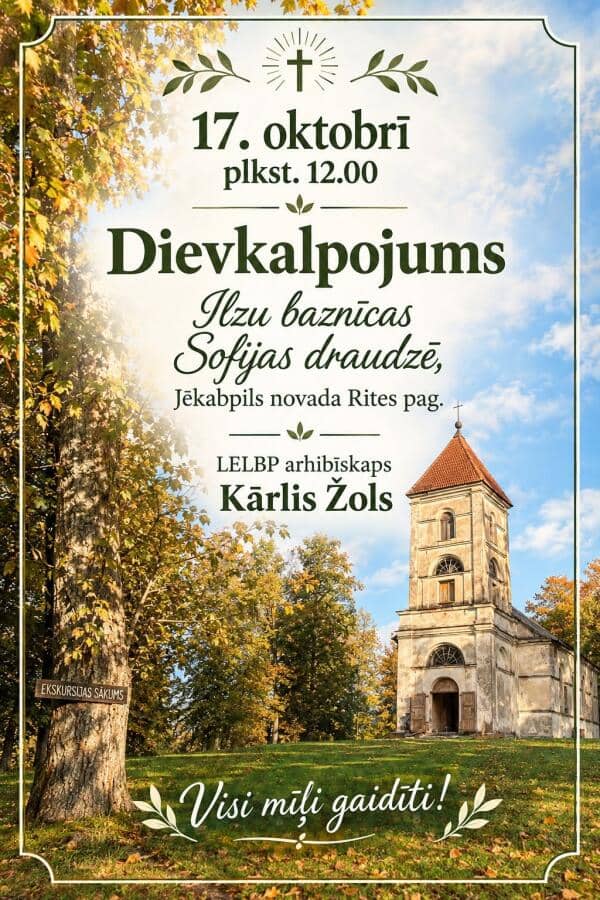 Dievkalpojums Ilzu baznīcā Rites pagastā