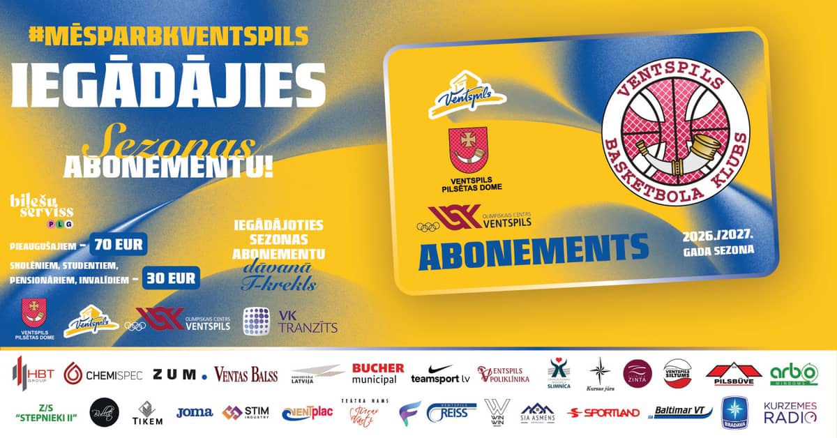 BK Ventspils mājas spēļu ABONEMENTS