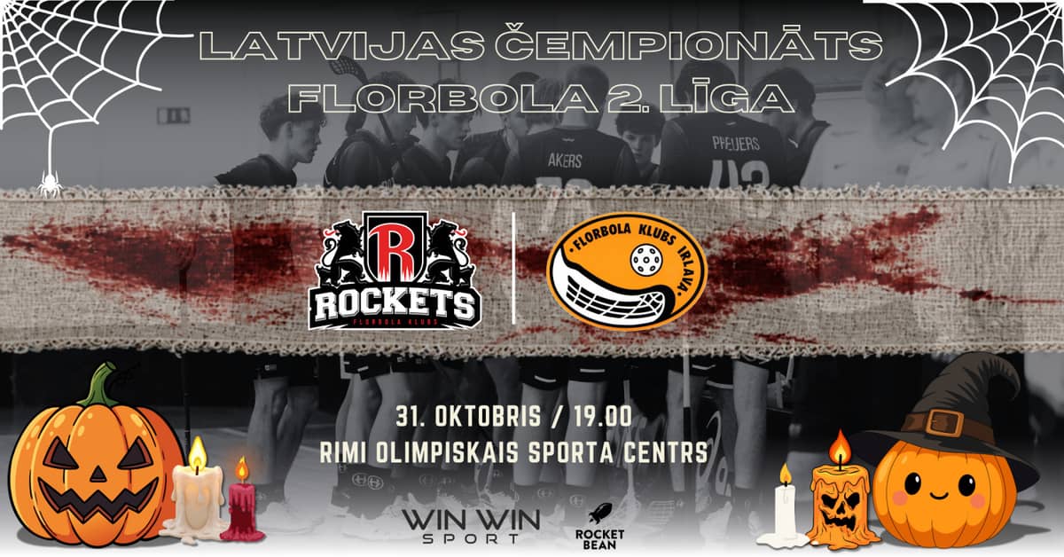 Latvijas čempionāta florbolā 2. līgas spēle FBK Rīga Rockets pret Irlava | Helovīna spēle