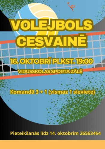 Cesvaines apvienības pārvalde organizē sacensības volejbolā