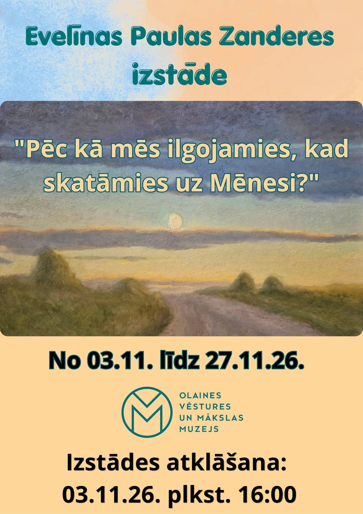 Evelīnas Paulas Zanderes izstāde "Pēc kā mēs ilgojamies, kad skatāmies uz mēnesi?"