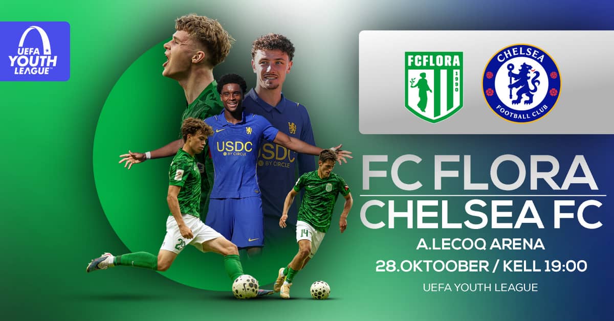 FC Flora pret Chelsea FC | UEFA Jaunatnes līga / FC Flora Tallinn mājas spēles 2026
