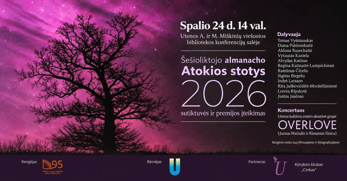 Sešpadsmitā almanaha „Atokios stotys 2026“ tikšanās un balvas pasniegšana