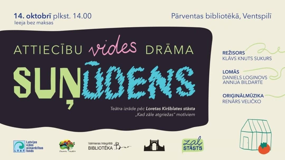 Teātra izrāde “Suņūdens” Pārventas bibliotēkā
