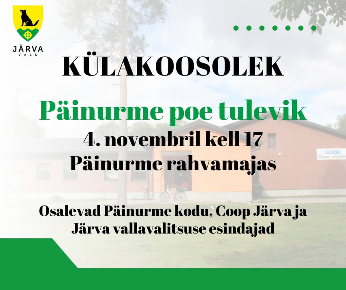 Publiskā sapulce: Päinurme veikala nākotne