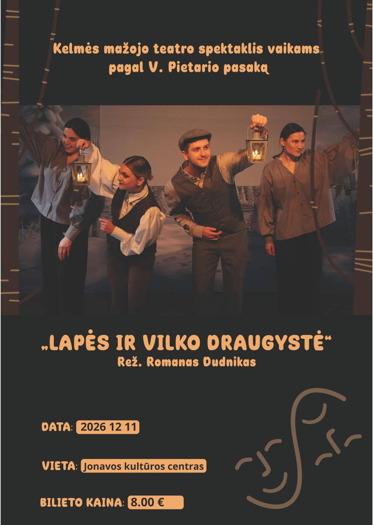 Izrāde bērniem "Lapsas un vilka draudzība"