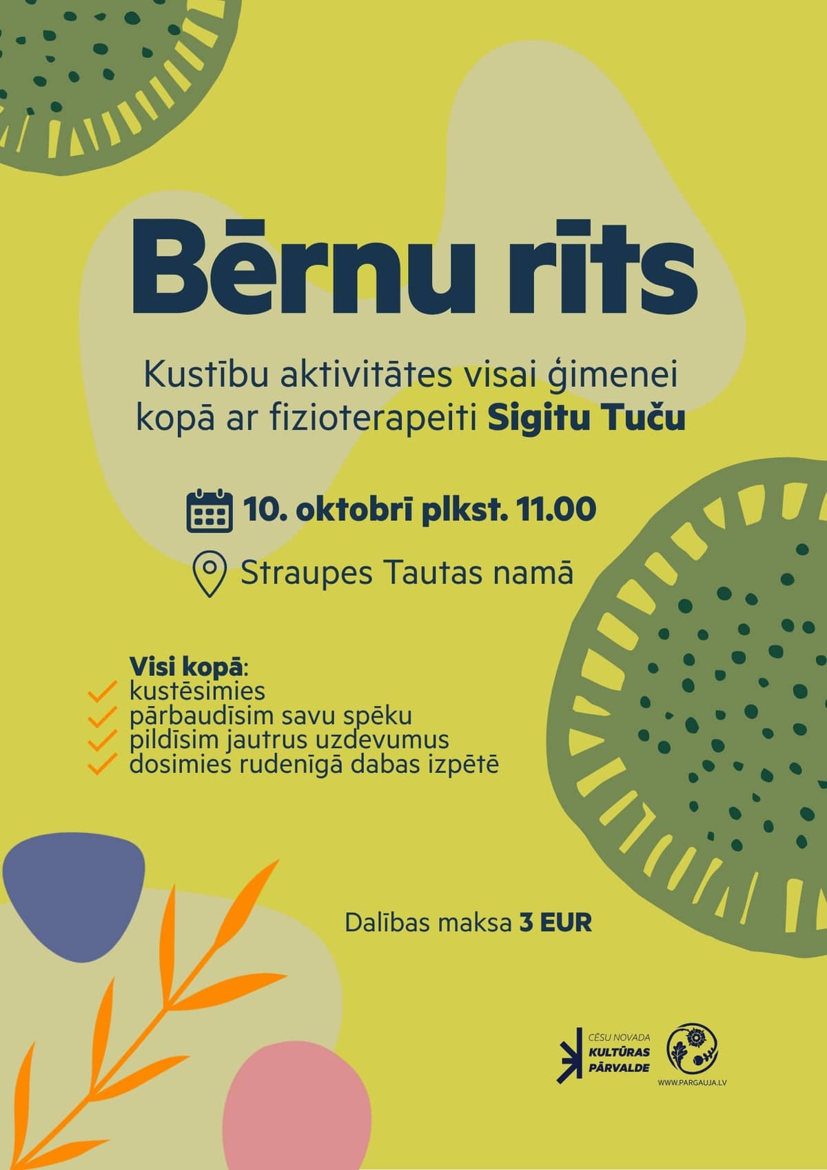 Bērnu rīts kopā ar fizioterapeiti Sigitu Tuču