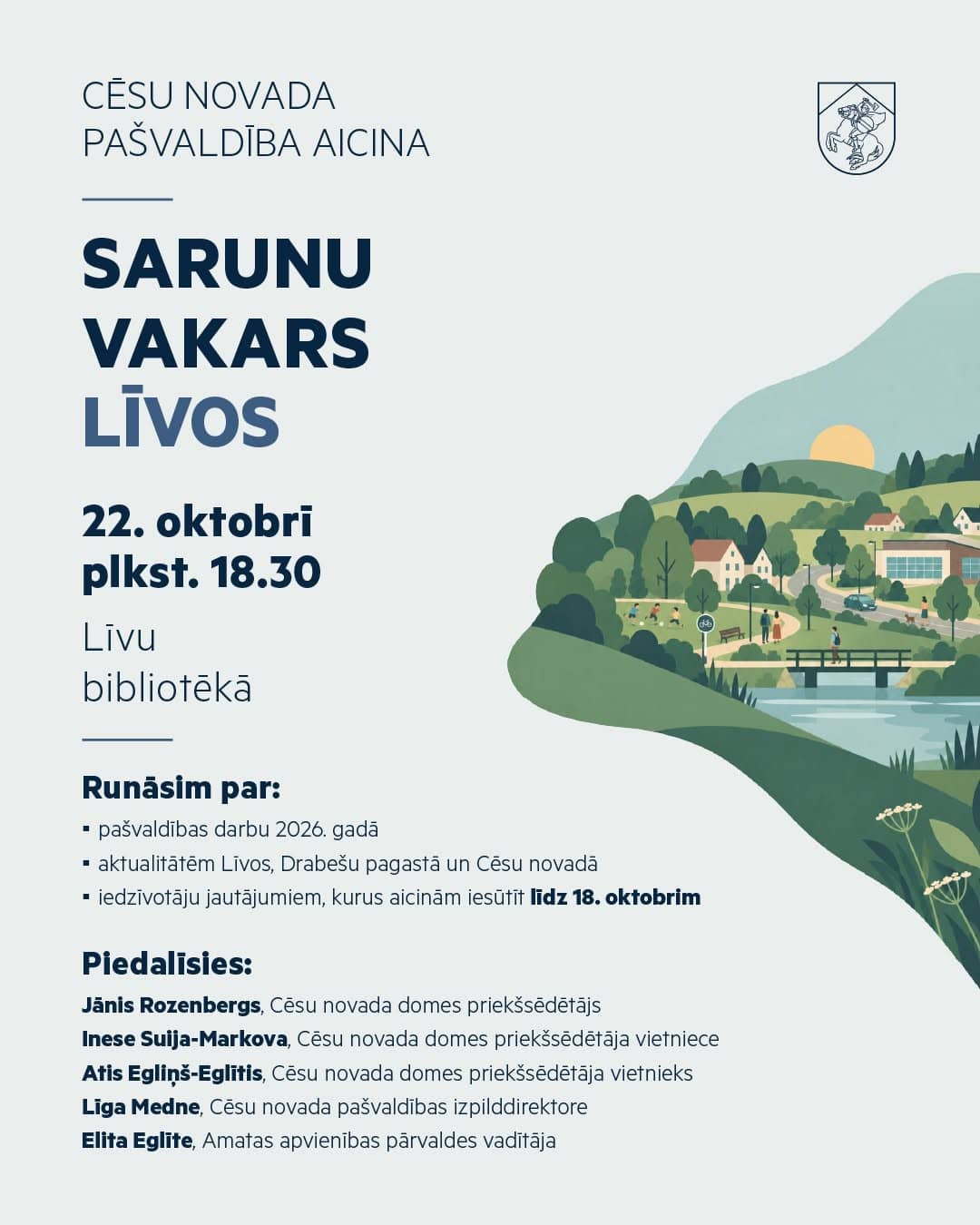 Pašvaldības vadības sarunu vakars ar iedzīvotājiem Līvos