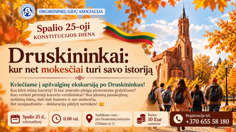 Svētdienas ekskursija "Druskininkai: kur pat nodokļiem ir sava vēsture"