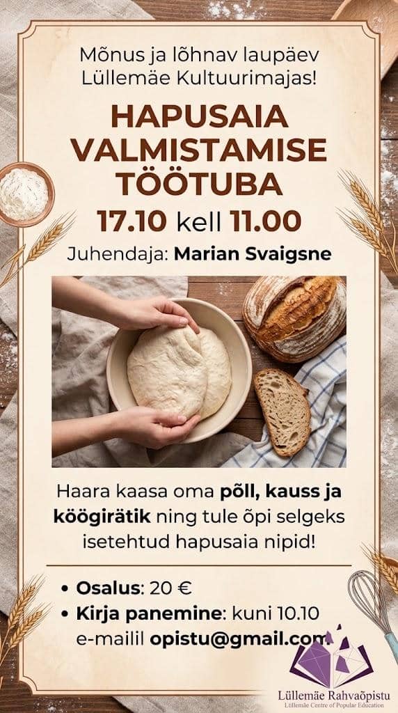 Skābās maizes gatavošanas darbnīca