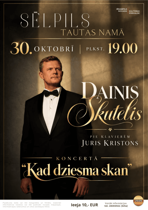 Daiņa Skuteļa koncerts “Kad dziesma skan” Sēlpilī