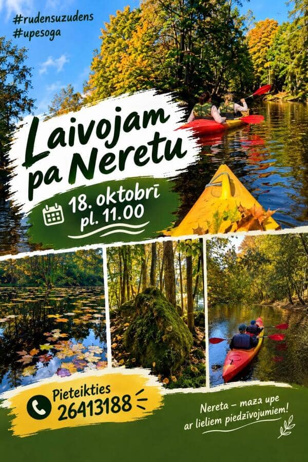 Laivošana. Krāšņo skatu medības Neretas upē