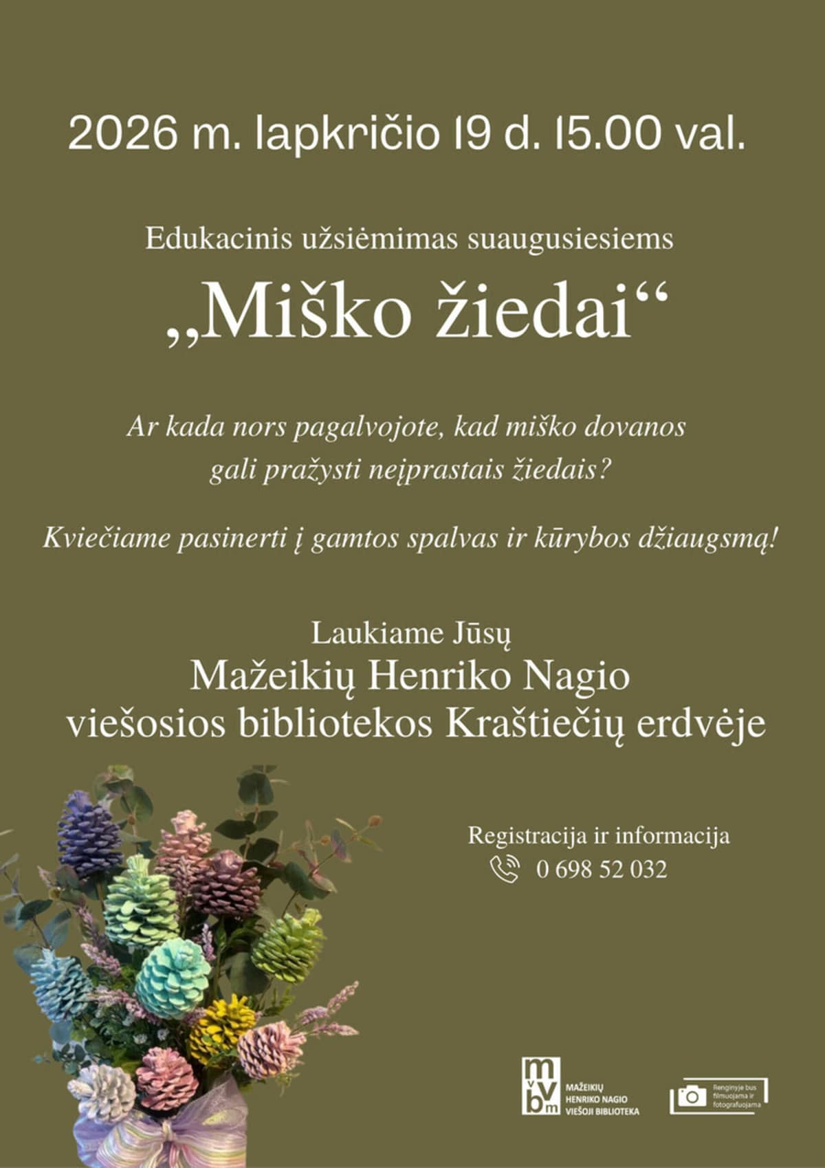 Izglītojoša nodarbība pieaugušajiem „Meža ziedi”