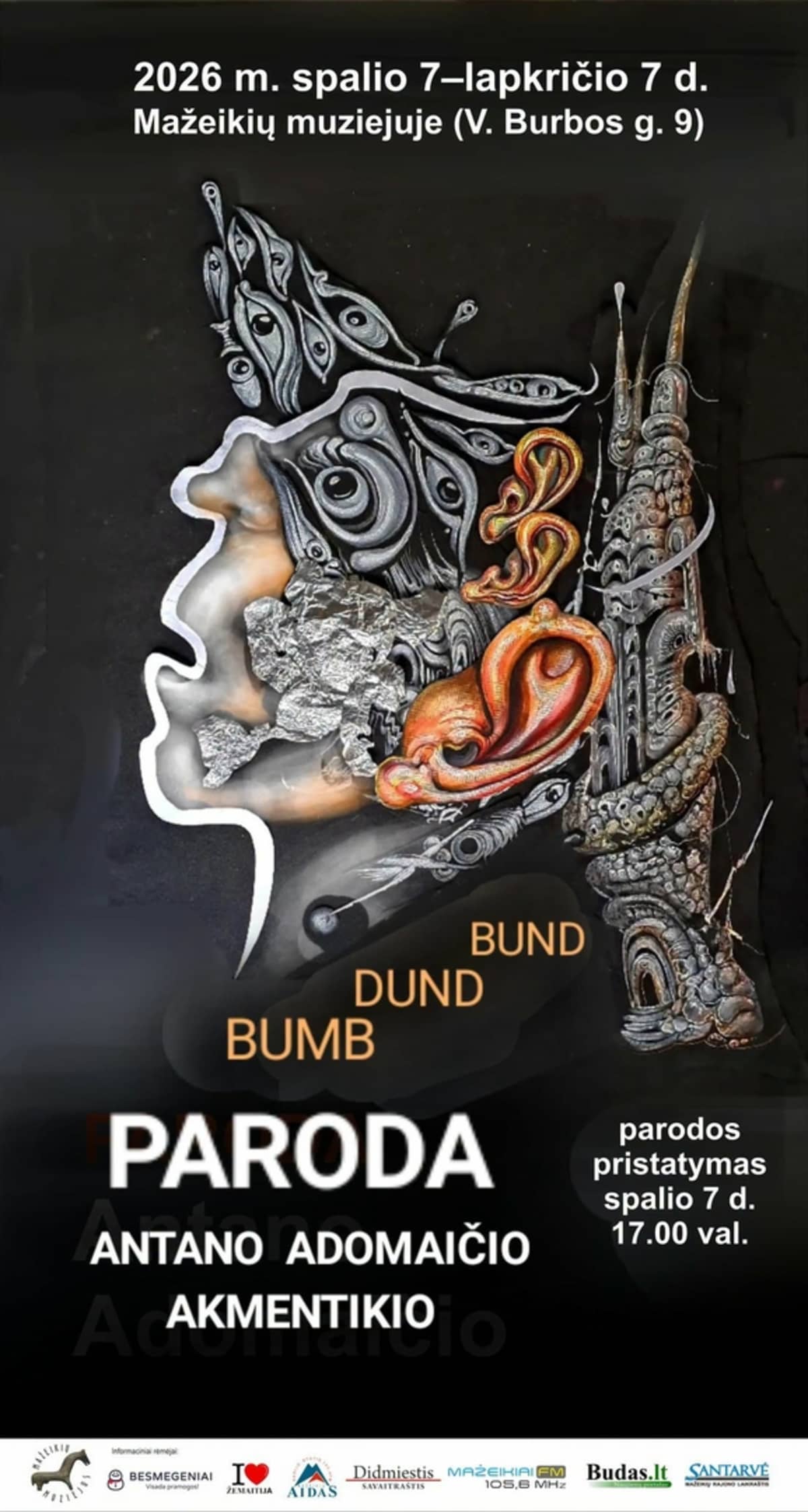 Antanas Adomaitis izstādes “BUMB DUND BUND” atklāšana