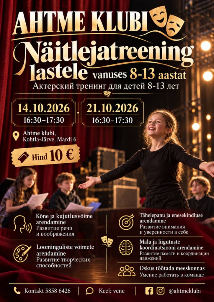 Aktiermācības nodarbības 8–13 gadus veciem bērniem