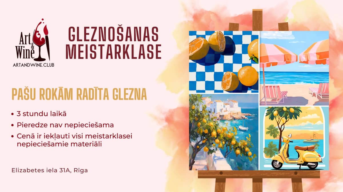 Art&Wine radošā meistarklase: Zīmējam 'Atvaļinājums'