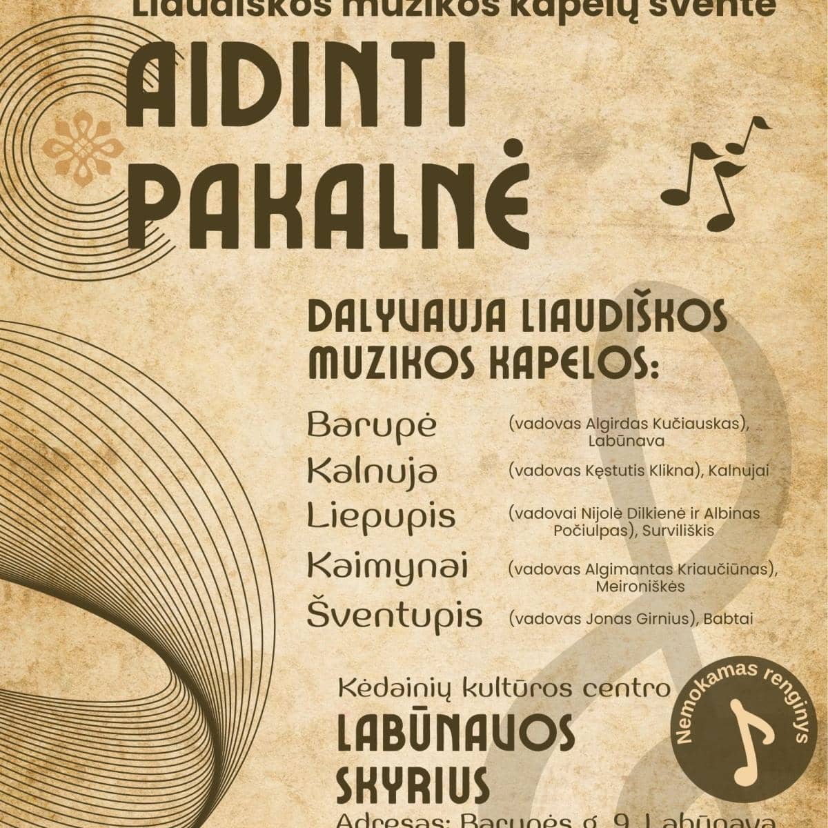 Tautas mūzikas kapelu svētki „Aidinti pakalnė“