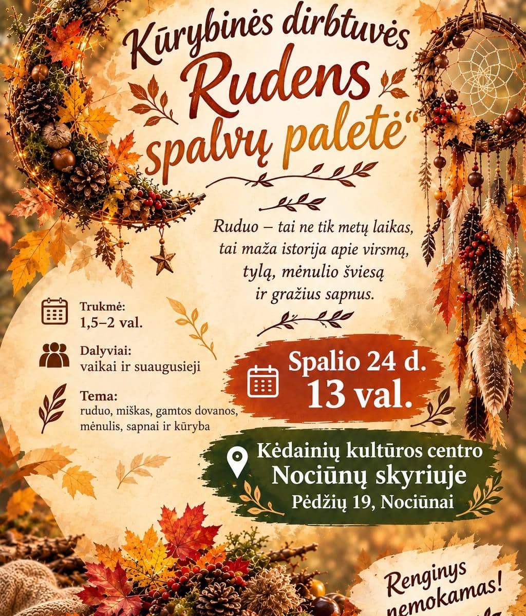 Radošā darbnīca "Rudens krāsu palete"