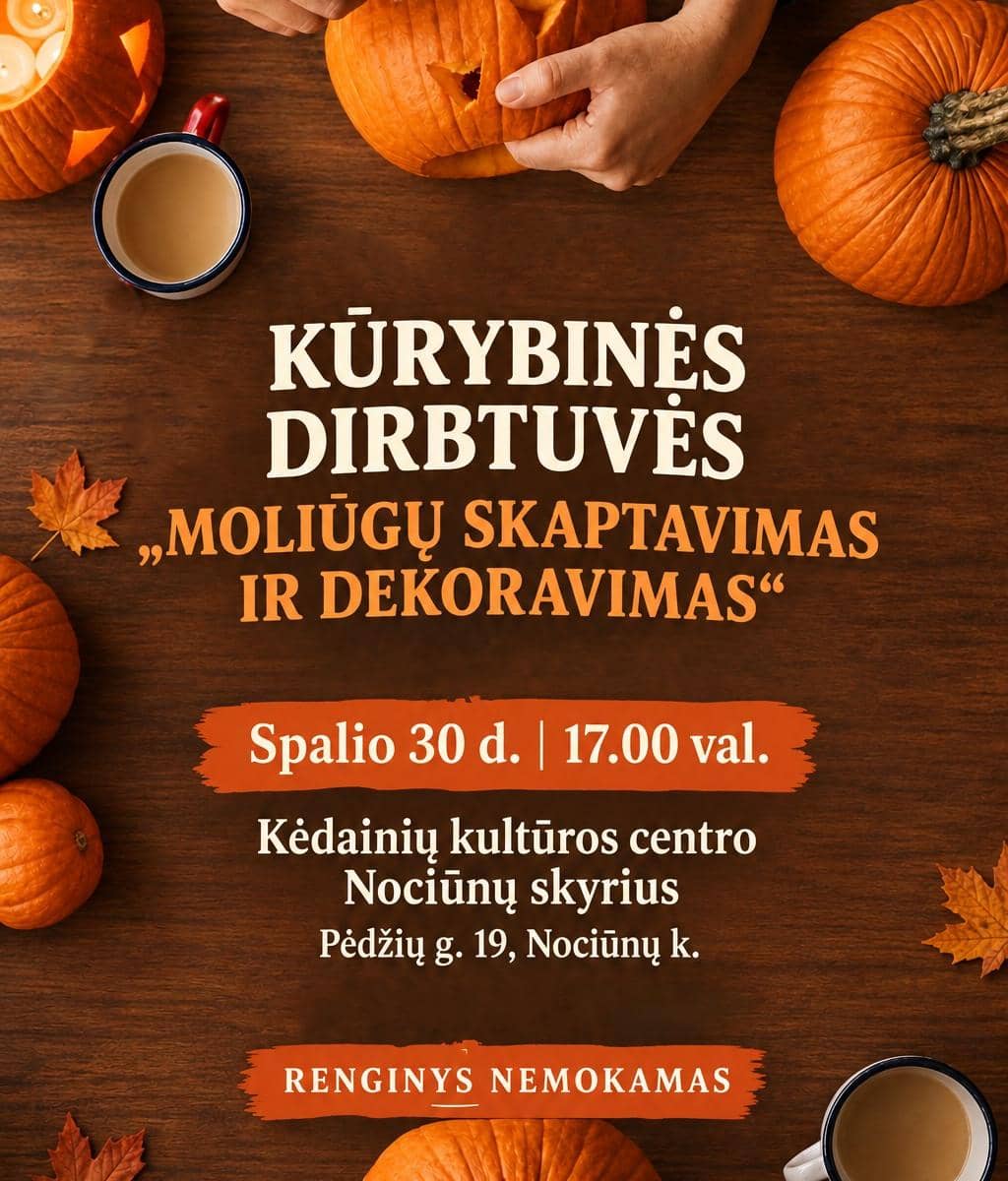 Radošā darbnīca „Ķirbju grebšana un dekorēšana“