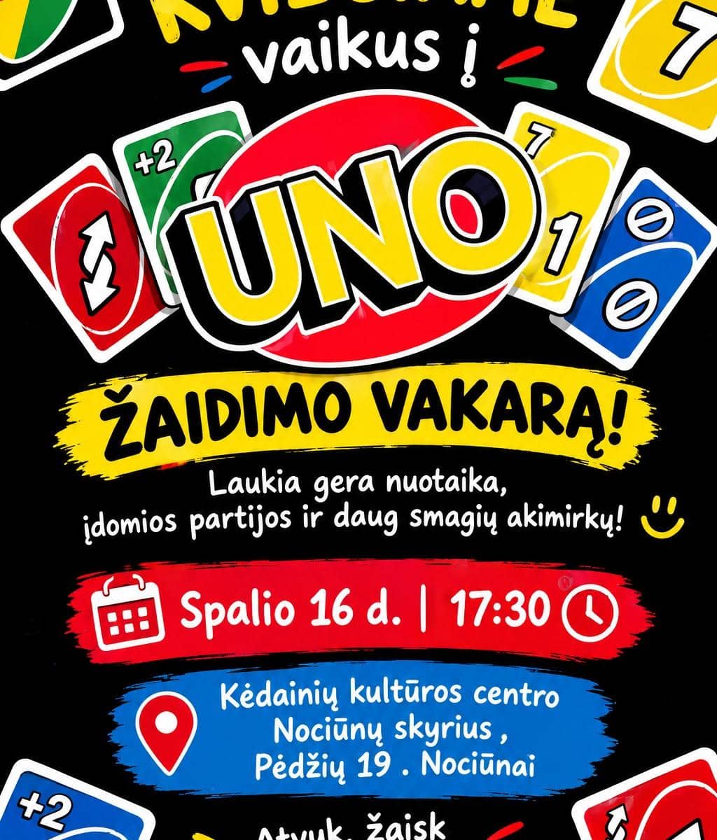 UNO spēles vakars