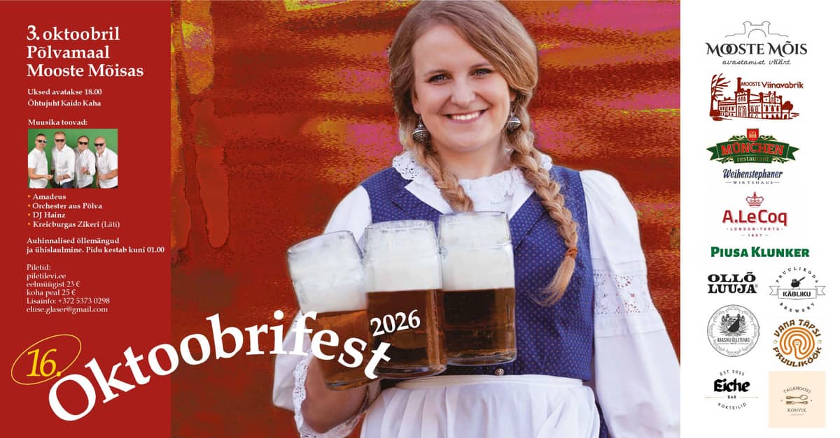 Oktoobrifest Mooste muižā 2026