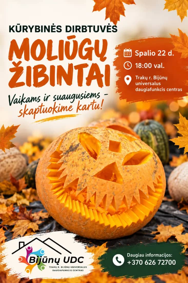 Radošā darbnīca "Ķirbju lukturi"