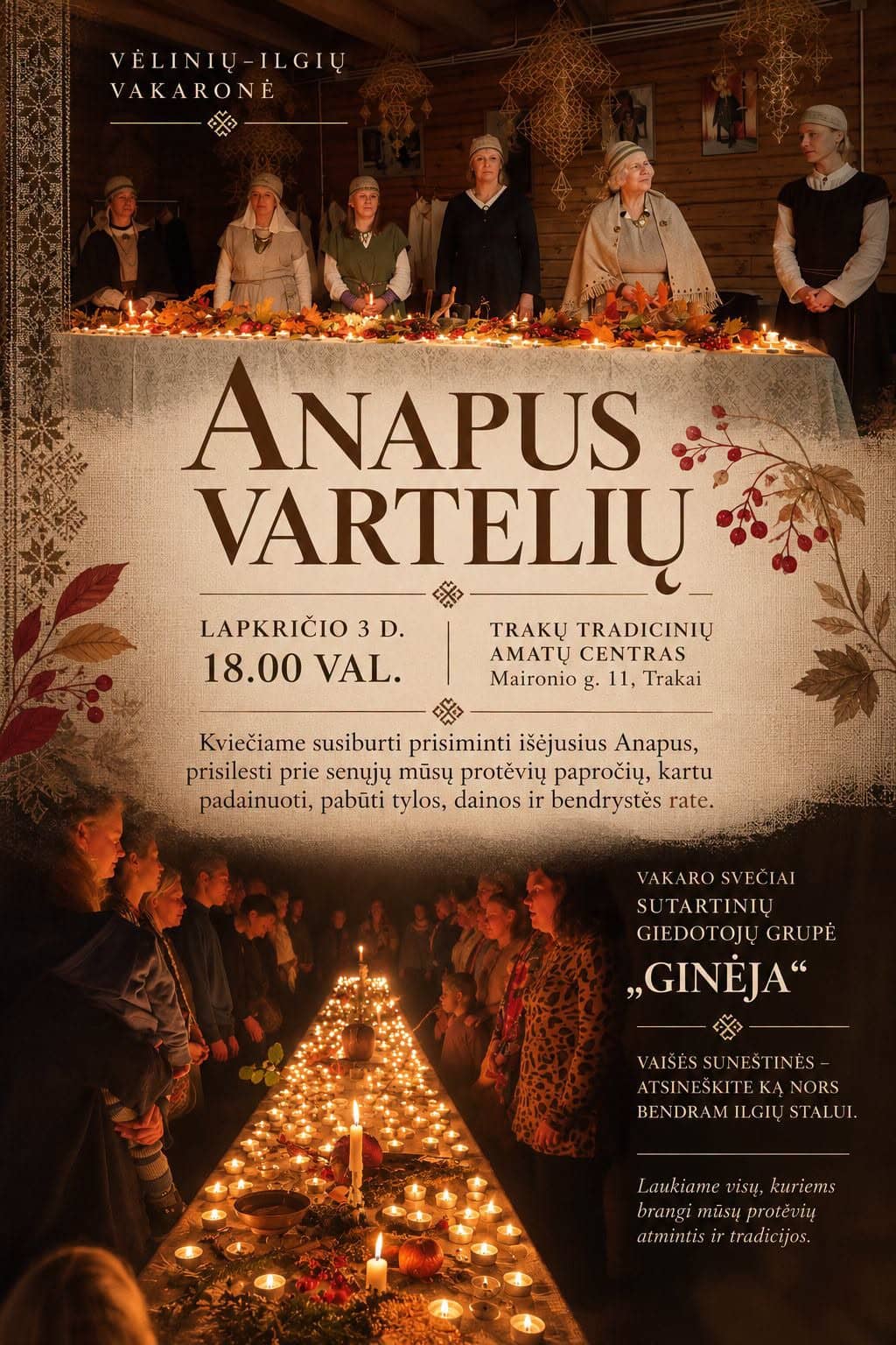 AIZ VĀRTIEM – VĒLĪNO–ILGO VAKARIŅŠ