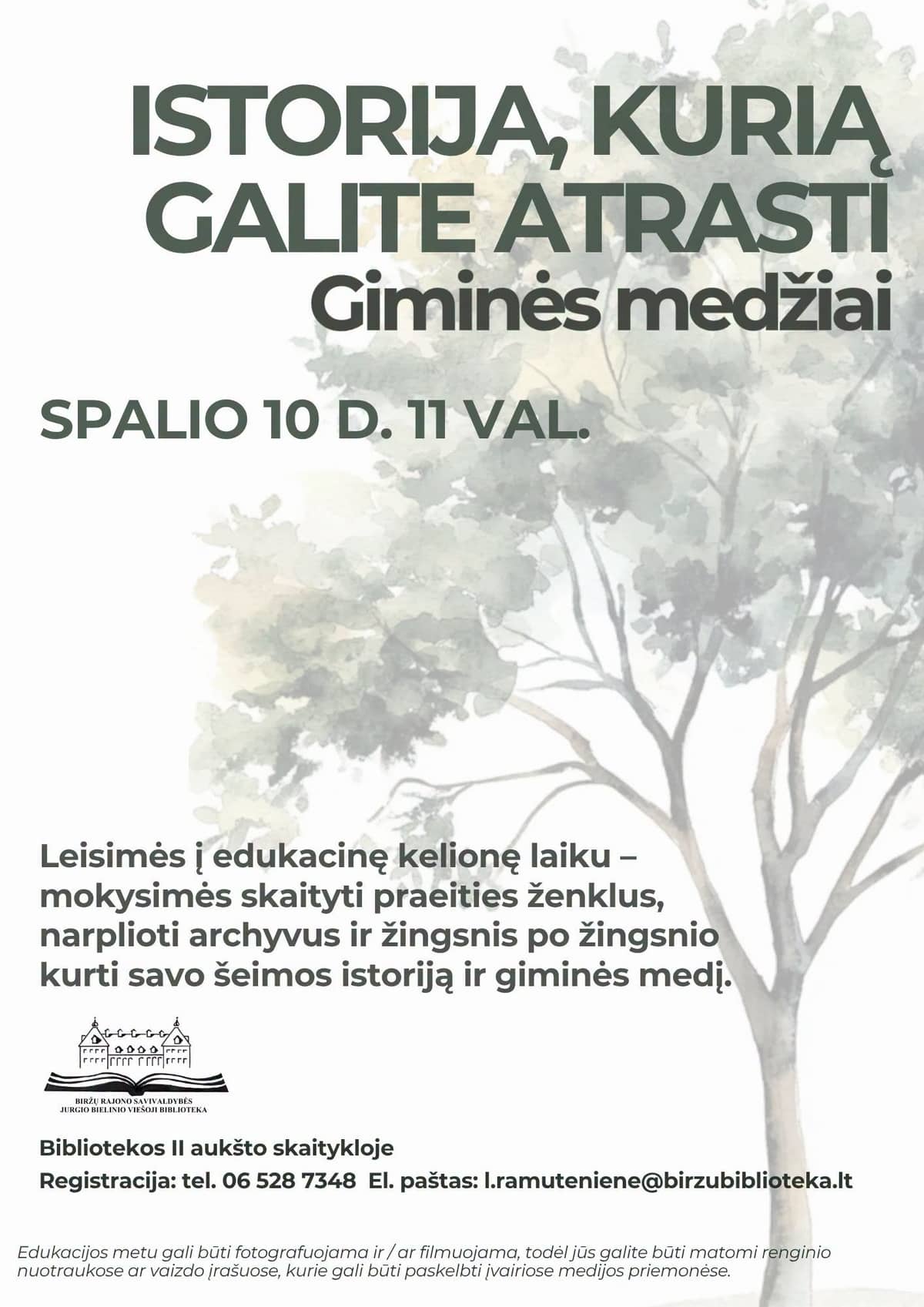 Izglītojoša nodarbība „Vēsture, ko varat atklāt. Dzimtas koki”