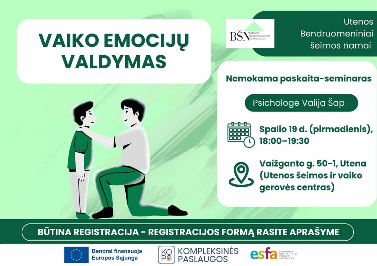 Lekcija-seminārs: "Bērna emociju pārvaldīšana"