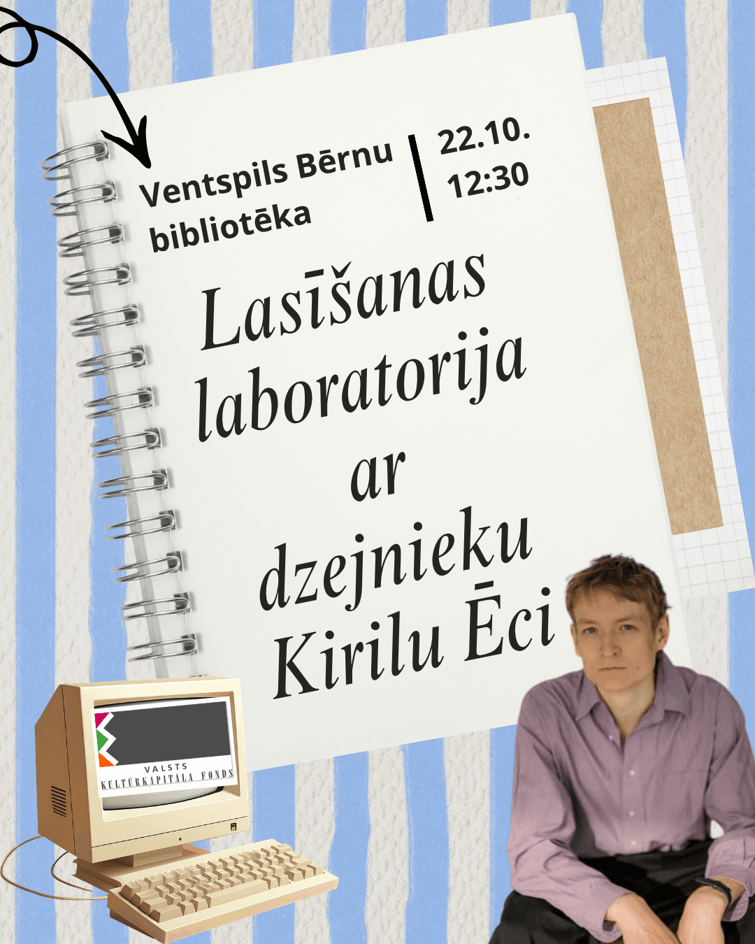 Tikšanās ar dzejnieku Kirilu Ēci Bērnu bibliotēkā
