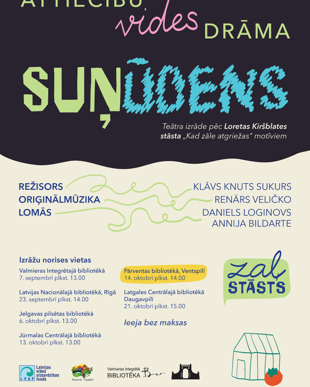 Teātra izrāde “Suņūdens” Pārventas bibliotēkā
